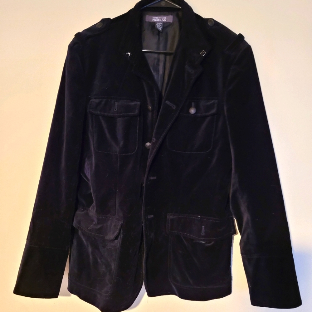 Black Velvet Kenneth Cole mens size s military style jacket